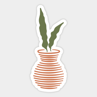 Two leaves abstract potted plant illustration Sticker